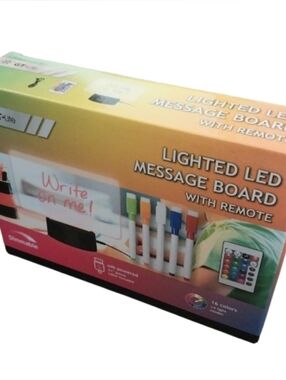 Lighted LED Message Board Write On Dry Erase Acrylic Clear White Board Task Note